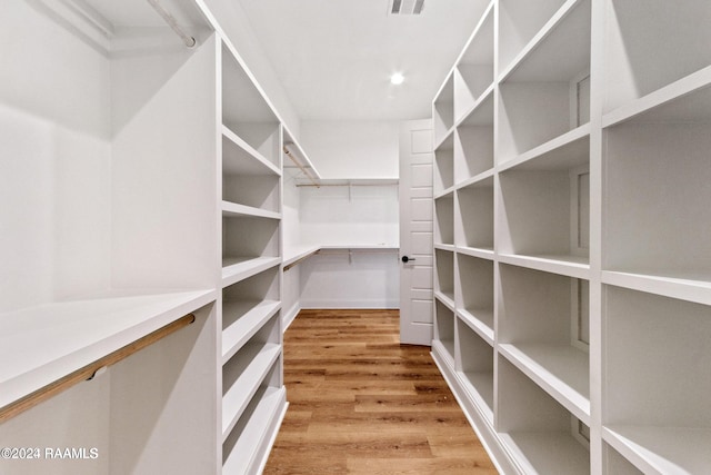 spacious closet featuring wood-type flooring