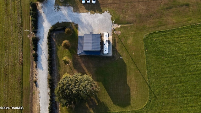 drone / aerial view with a rural view