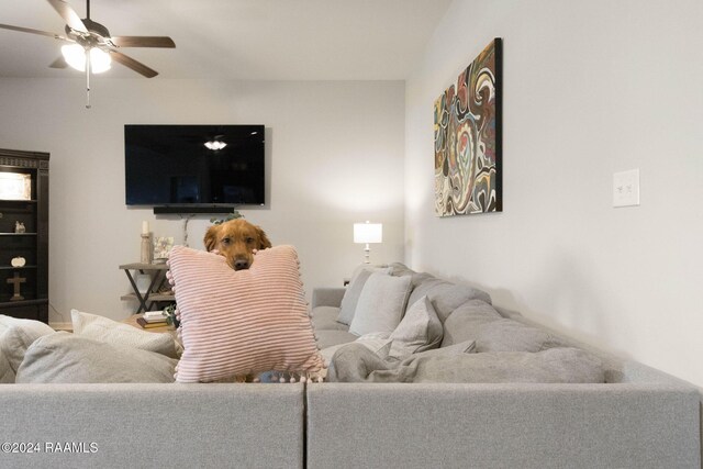 122 Cainwood Ct, Carencro, LA 70520 - living room featuring a ceiling fan