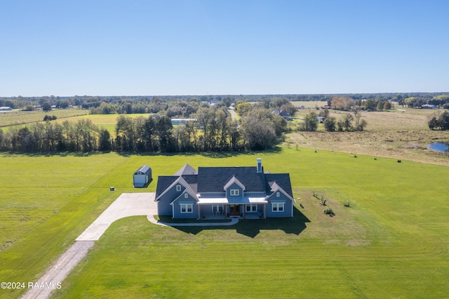 bird's eye view with a rural view