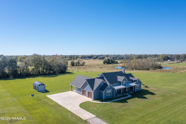 bird's eye view featuring a rural view