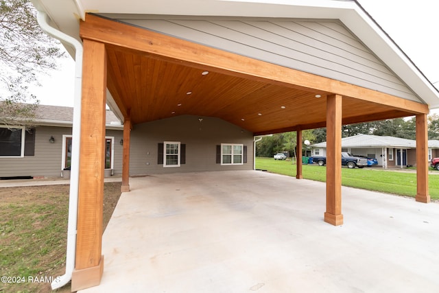 view of patio / terrace with a carport