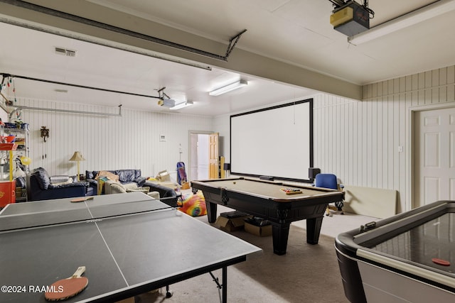 game room with billiards