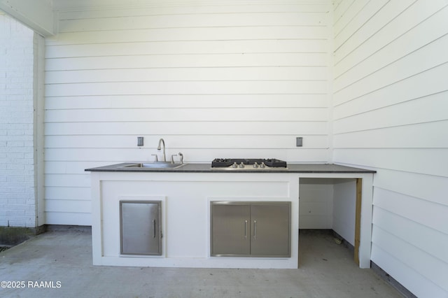 view of patio / terrace with a sink