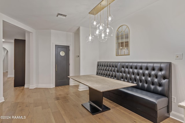 dining area featuring light hardwood / wood-style floors