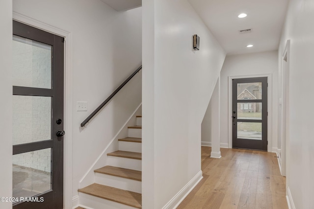 entryway featuring light wood-type flooring