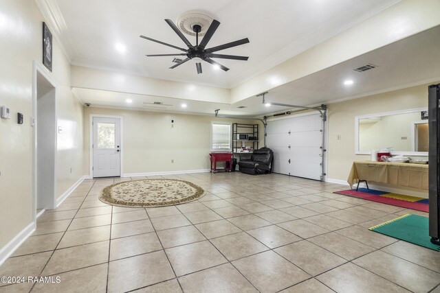 1412 US Highway 167, Abbeville, LA 70510 - garage with a ceiling fan, baseboards, and recessed lighting