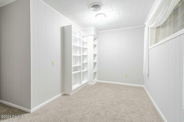 walk in closet featuring carpet floors