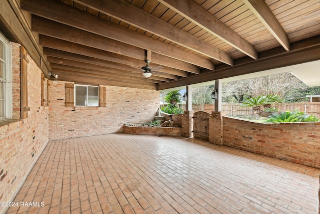 view of patio / terrace with ceiling fan