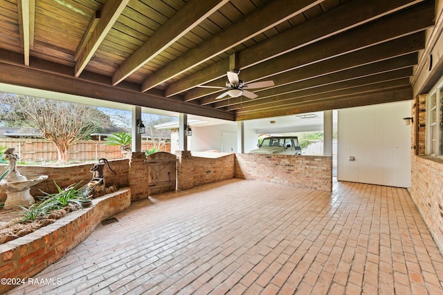 view of patio with ceiling fan