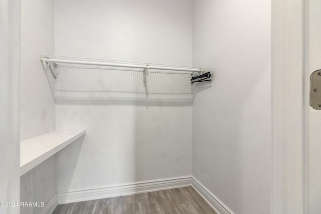 walk in closet featuring wood-type flooring