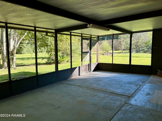 view of unfurnished sunroom