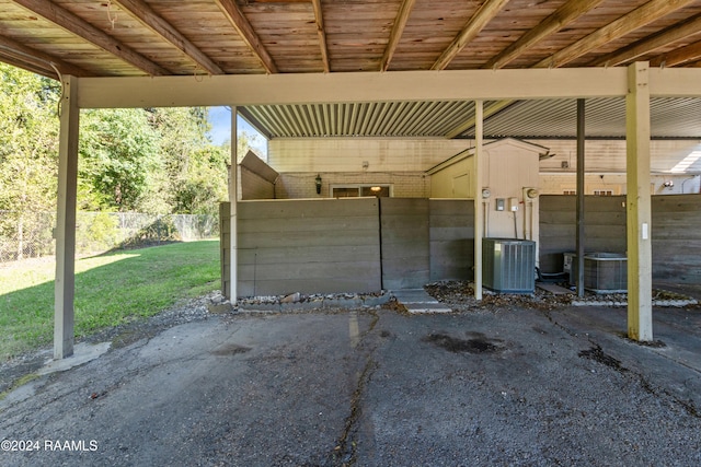 garage with cooling unit