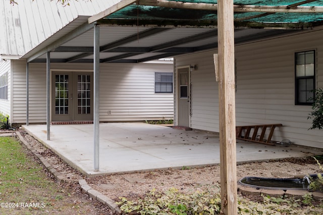 view of patio featuring french doors