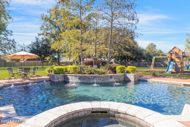107 Western Ln, Lafayette, LA 70507 - view of swimming pool featuring a playground