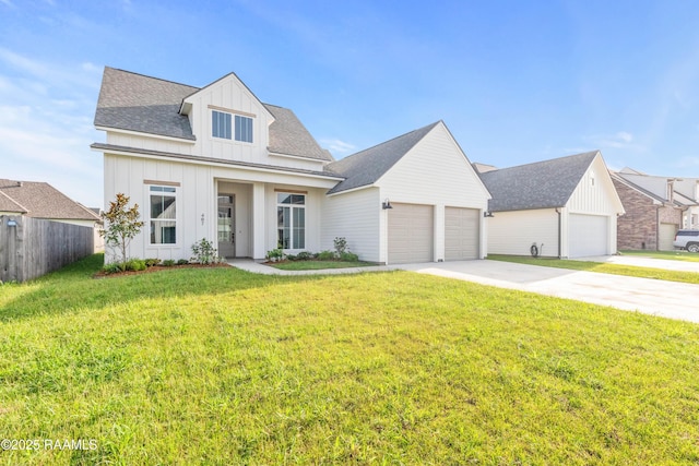 407 Sunshine Rise Dr, Broussard, LA 70518 - modern inspired farmhouse featuring board and batten siding, a shingled roof, concrete driveway, and a garage