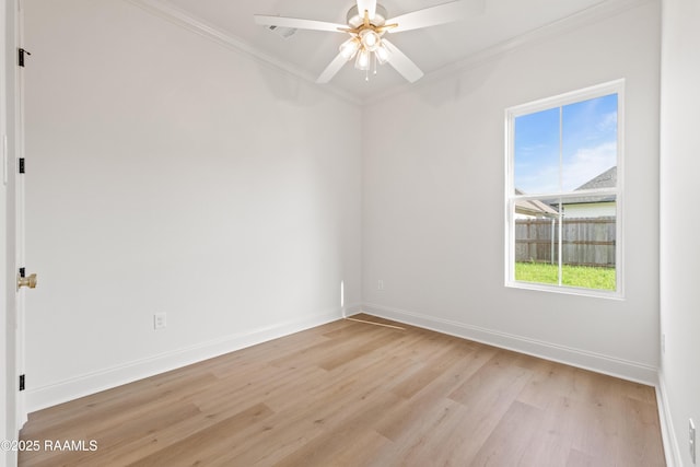 407 Sunshine Rise Dr, Broussard, LA 70518 - empty room featuring ornamental molding, light wood-style flooring, and ceiling fan