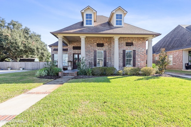 view of front facade featuring a front lawn