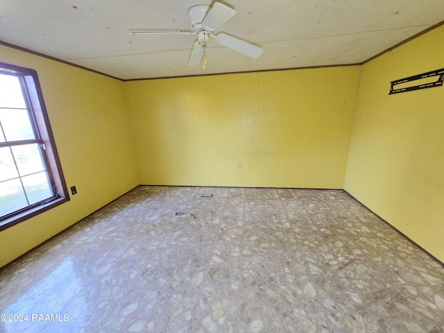 spare room featuring ceiling fan