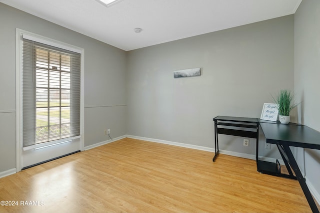 office area featuring light wood-type flooring