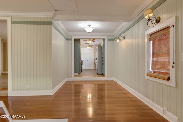 103 Brookside Dr, Lafayette, LA 70506 - hallway with ornamental molding and wood finished floors