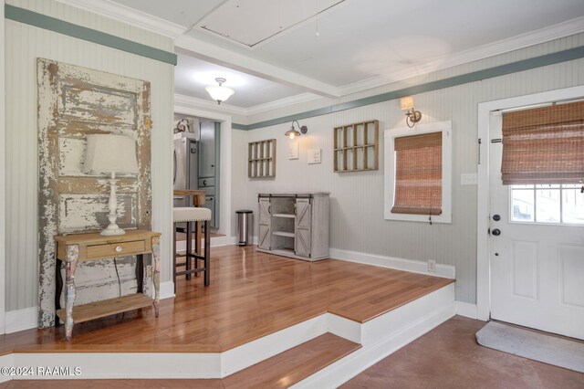 103 Brookside Dr, Lafayette, LA 70506 - foyer featuring ornamental molding and beamed ceiling
