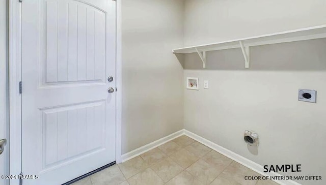 laundry room with electric dryer hookup and hookup for a washing machine