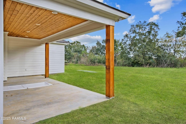 view of yard featuring a patio