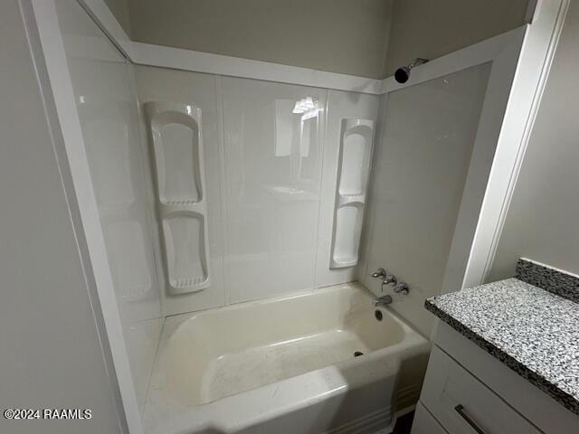 bathroom featuring vanity and shower / bathtub combination