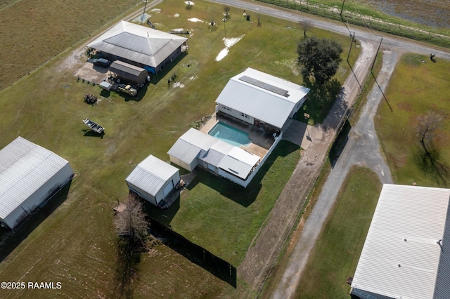 drone / aerial view with a rural view