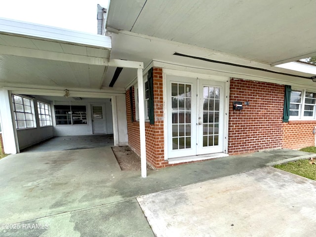 entrance to property with french doors