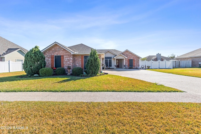 ranch-style home with a front yard