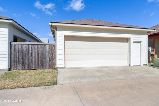 view of garage