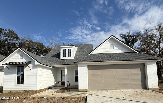 view of front of house with a garage