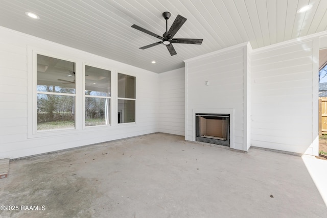 view of patio / terrace featuring a ceiling fan