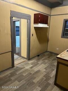 kitchen featuring dark wood-type flooring