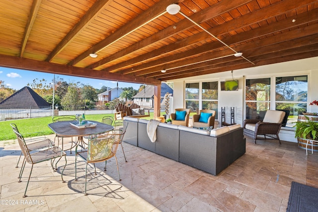 view of patio / terrace with an outdoor hangout area