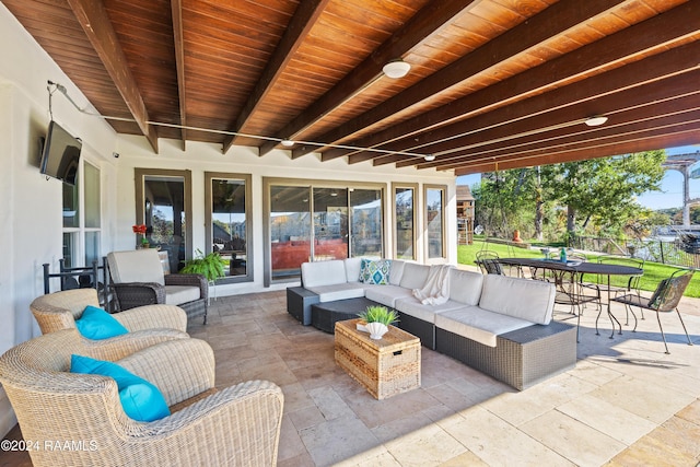 view of patio / terrace featuring an outdoor hangout area