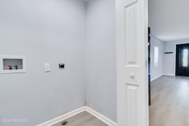 807 American Legion Dr, Rayne, LA 70578 - laundry room featuring hookup for a washing machine, hookup for an electric dryer, and wood finished floors