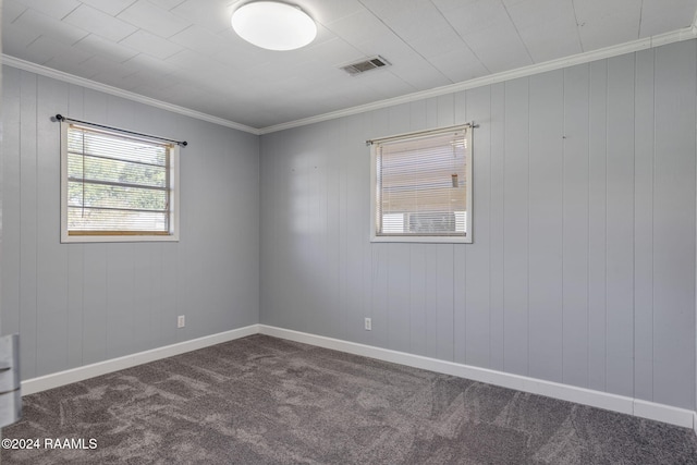903 S Shireview Cir, Abbeville, LA 70510 - empty room featuring crown molding and dark colored carpet