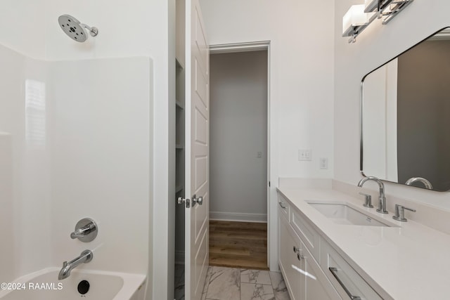 400 Croft, Lafayette, LA 70503 - full bathroom with vanity, marble look tile flooring, and bathing tub / shower combination