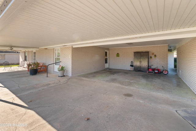 view of patio / terrace with a carport