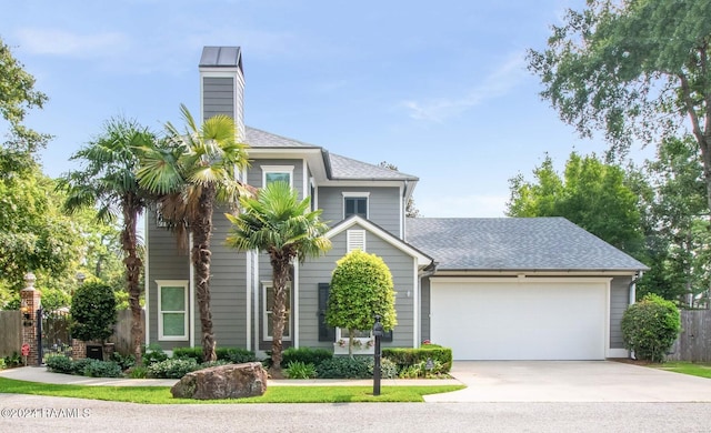 view of front of property featuring a garage