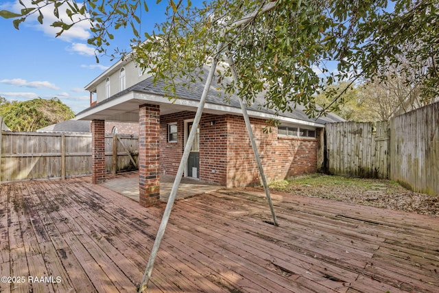 view of wooden deck