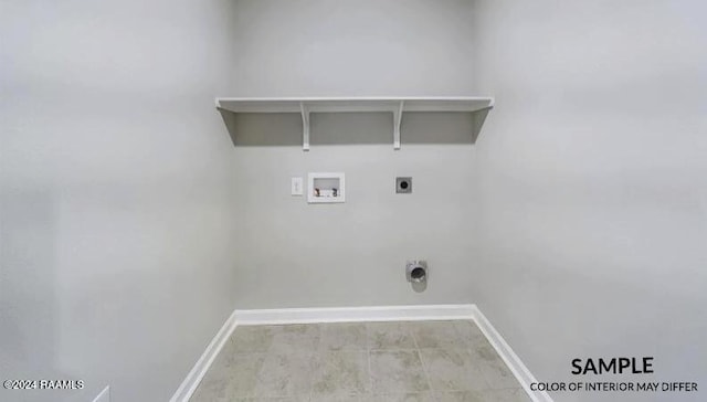 laundry area featuring washer hookup and electric dryer hookup