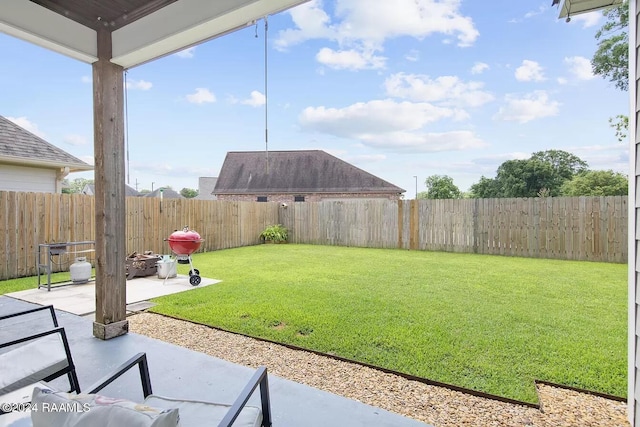 view of yard featuring a patio area