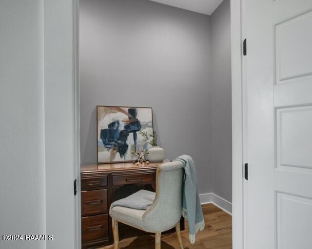 office featuring light hardwood / wood-style flooring