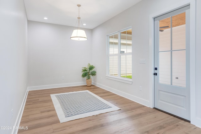 foyer entrance featuring light hardwood / wood-style flooring