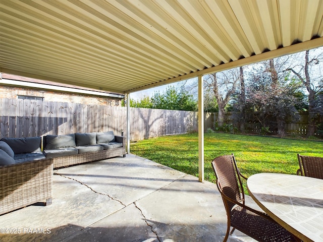 view of patio featuring an outdoor living space