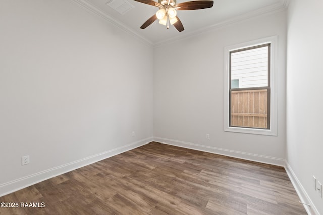 102 Fillmore Way, Lafayette, LA 70506 - unfurnished room featuring dark wood-style flooring, ceiling fan, and crown molding